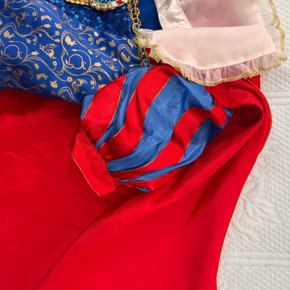 Disney Store Snow White Princess Costume Dress Blue Yellow Red Kids Size 4-6X - Picture 7 of 16